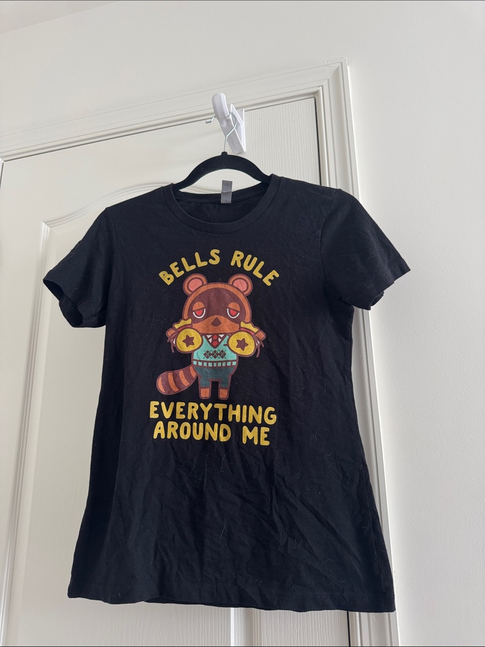 Animal Crossing Black "Bells Rule Everything Around Me" Graphic Tee